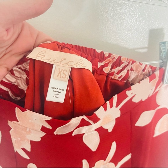 NWT Anthropologie Hutch Tiered Maxi Skirt Red Motif Floral Boho Festival - Picture 5 of 8